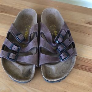 Birkenstock Florida Brown 3 Strap Leather Sandals